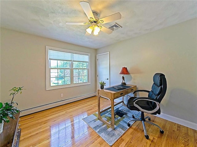 15 Lilac Cir, Cranston, RI 02920 - office with baseboard heating, light wood-style floors, and a ceiling fan