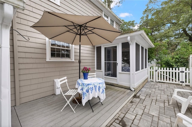 221 Trinity St, Warwick, RI 02886 - deck with a sunroom
