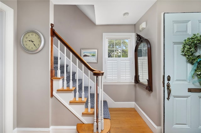 221 Trinity St, Warwick, RI 02886 - entrance foyer with wood finished floors and stairs
