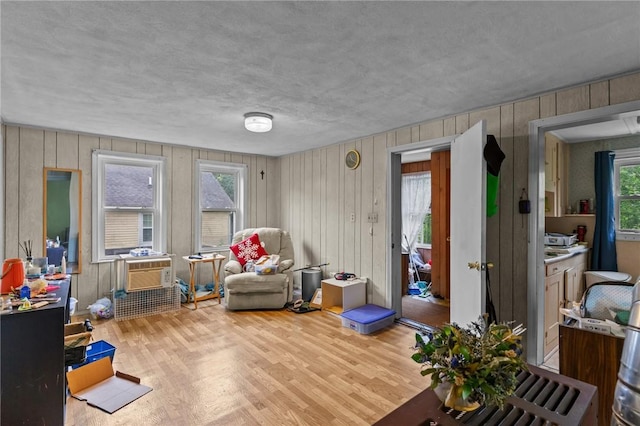 10 Foundry St, Central Falls, RI 02863 - living area featuring wood finished floors and wooden walls