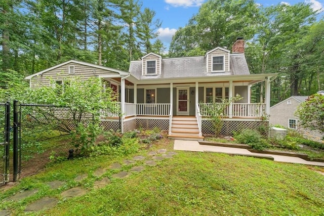 825 Matteson Rd, Coventry, RI 02816 - cape cod home with a chimney and a porch