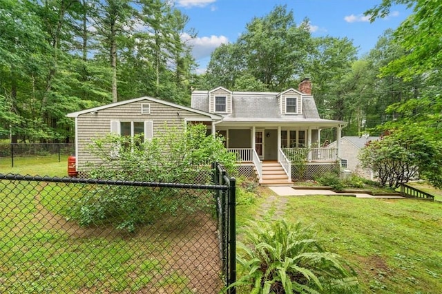 825 Matteson Rd, Coventry, RI 02816 - view of front of house featuring covered porch and a chimney