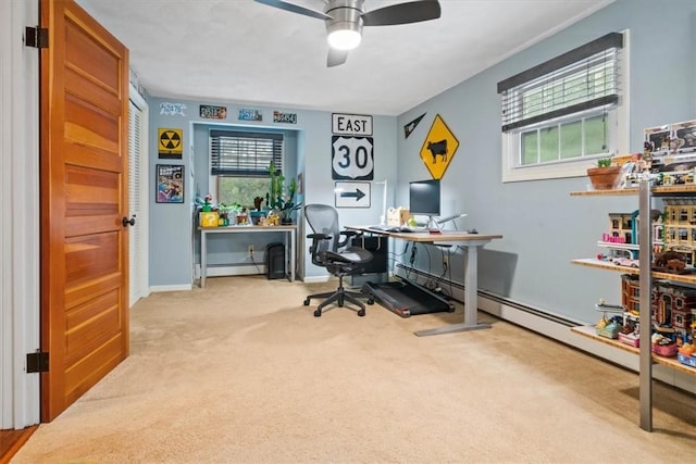 825 Matteson Rd, Coventry, RI 02816 - carpeted office space with ceiling fan and baseboard heating