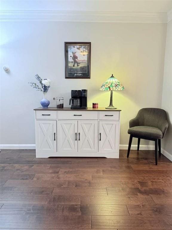 400 Narragansett Pkwy Unit Sb9, Warwick, RI 02888 - living area featuring ornamental molding and dark wood-style flooring