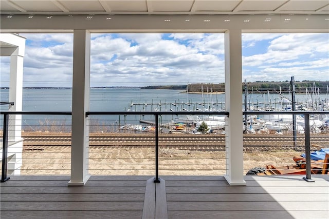 5 Williams St Unit 4, Warwick, RI 02818 - wooden terrace with a water view and view of marina