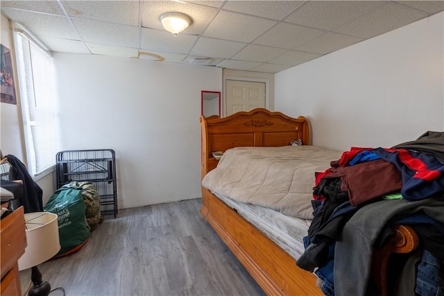 61 Cyr St, Providence, RI 02905 - bedroom with multiple windows, wood finished floors, and a paneled ceiling