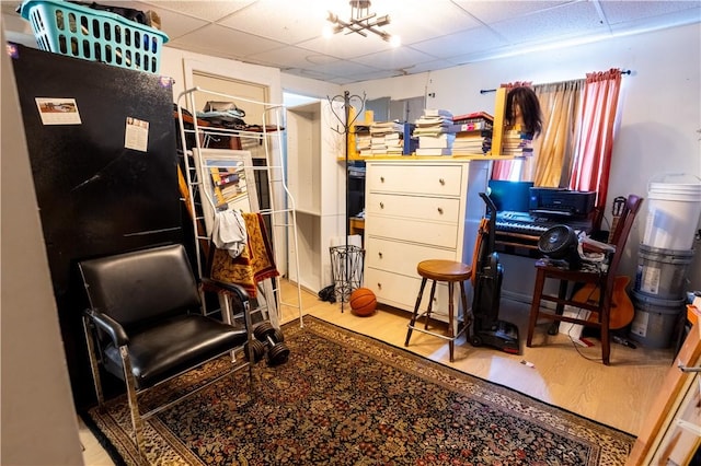 61 Cyr St, Providence, RI 02905 - office area with wood finished floors and a paneled ceiling