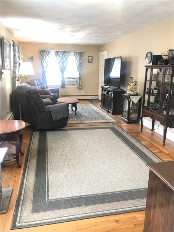 16 Edgemere Rd, Pawtucket, RI 02861 - living area with hardwood / wood-style floors and cooling unit