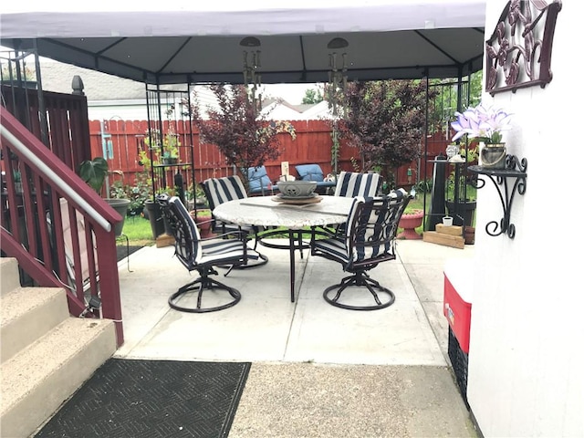 16 Edgemere Rd, Pawtucket, RI 02861 - view of patio / terrace featuring a gazebo and outdoor dining space