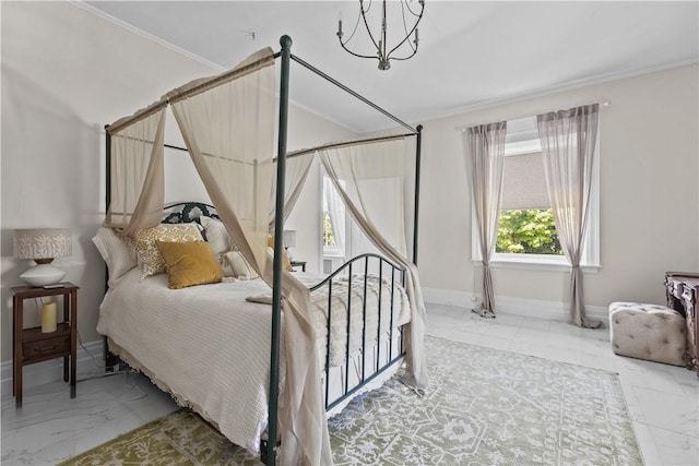 519 Bellevue Ave Unit 2N, Newport, RI 02840 - bedroom with marble finish floors and ornamental molding