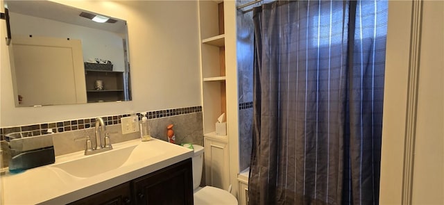92 Silver Spring Ave, East Providence, RI 02915 - full bath featuring vanity, tile walls, and a shower with curtain