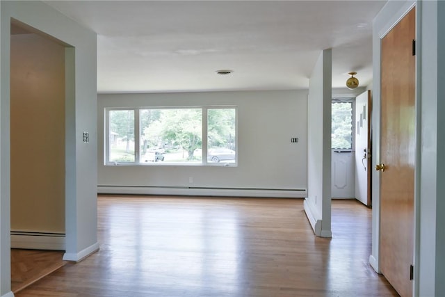 44 Cindy Ln, Warwick, RI 02886 - unfurnished room with a baseboard heating unit, healthy amount of natural light, and wood finished floors