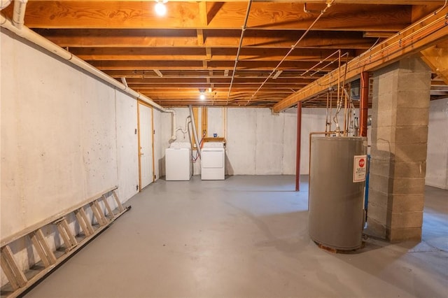 196 William Henry Rd, Scituate, RI 02857 - unfinished basement with water heater and independent washer and dryer