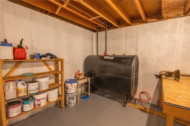 196 William Henry Rd, Scituate, RI 02857 - unfinished basement with oil tank
