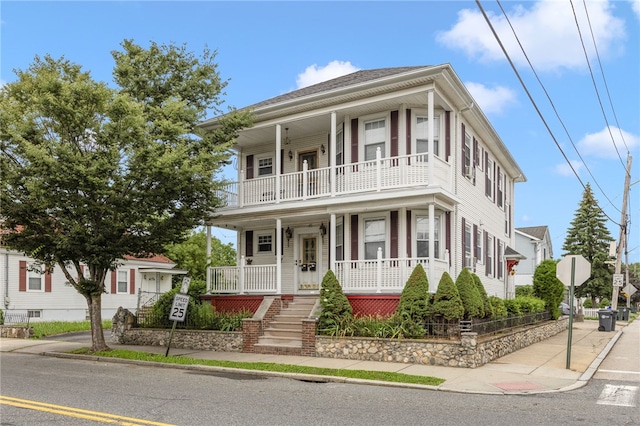 1397 Chalkstone Ave, Providence, RI 02909 - view of front of home featuring a porch and a balcony
