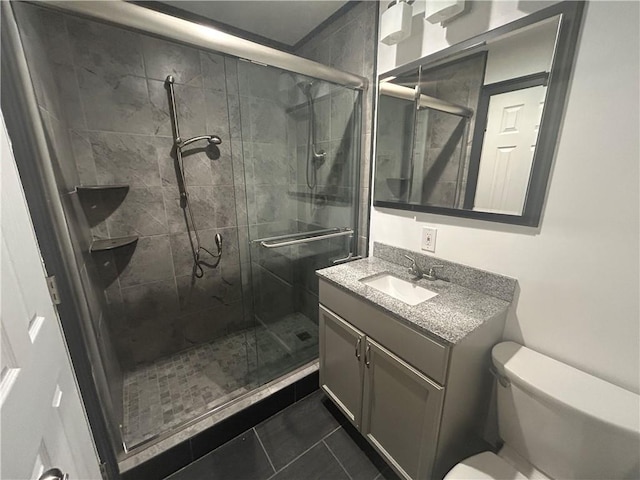 25 Bullocks Point Ave Unit 5C, East Providence, RI 02915 - full bath with vanity, a shower stall, and tile patterned flooring