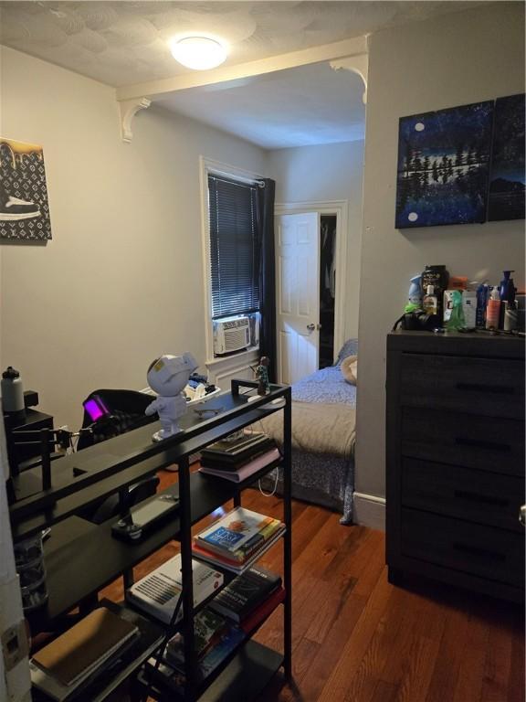 45 Harrison St, Pawtucket, RI 02860 - bedroom featuring cooling unit and dark wood finished floors