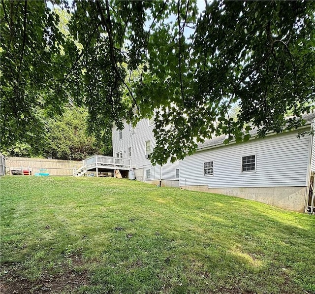 8 Orchard St, West Warwick, RI 02893 - view of yard featuring a wooden deck and stairway