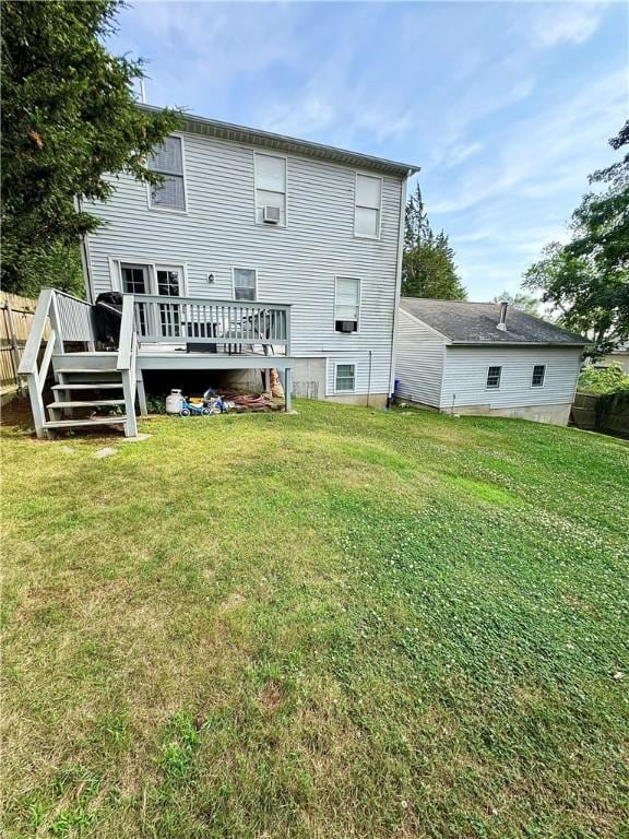 8 Orchard St, West Warwick, RI 02893 - back of house with a deck, a yard, and cooling unit