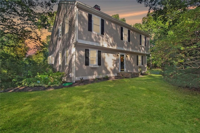 60 Tower Hill Rd, Tiverton, RI 02878 - view of front of property with a lawn and a chimney