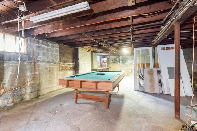 68 Friendly Rd, Cranston, RI 02910 - game room with billiards and concrete floors