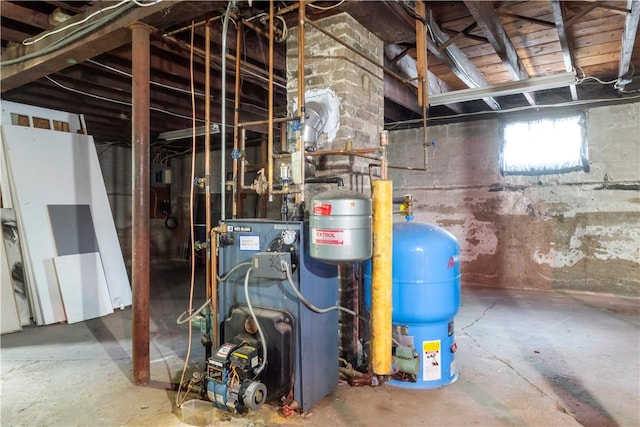 68 Friendly Rd, Cranston, RI 02910 - below grade area with a water pressure tank and a heating unit