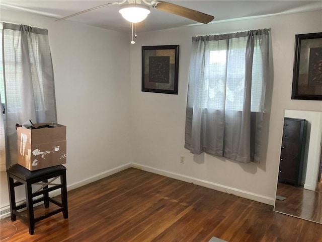 14 Jaycee Dr, West Warwick, RI 02893 - spare room featuring dark wood-style floors and a ceiling fan