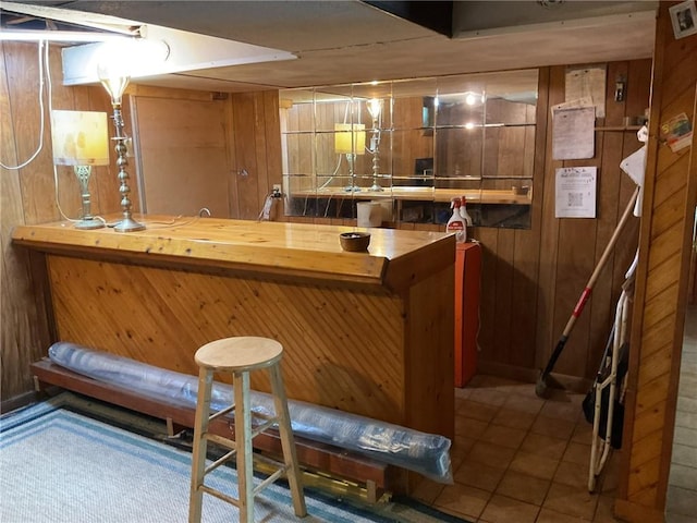 14 Jaycee Dr, West Warwick, RI 02893 - bar with wood walls and tile patterned floors