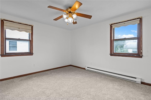 321 Beckwith St, Cranston, RI 02910 - carpeted spare room featuring a baseboard radiator and ceiling fan