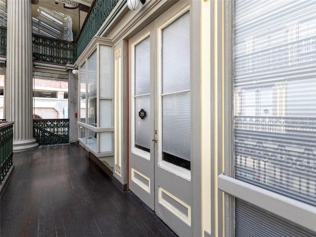 65 Weybosset St Unit 211, Providence, RI 02903 - corridor featuring dark wood finished floors and french doors