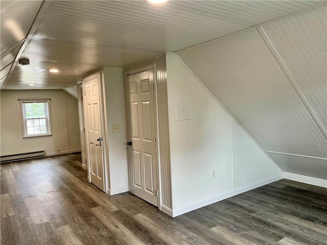 74 Leslie St, Cranston, RI 02910 - bonus room featuring a baseboard heating unit, dark wood finished floors, and lofted ceiling