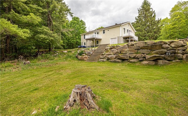 1846 E Wallum Lake Rd, Burrillville, RI 02859 - view of grassy yard with stairway