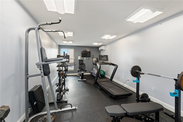 333 Atwells Ave Unit 302, Providence, RI 02903 - workout area with baseboards and an AC wall unit
