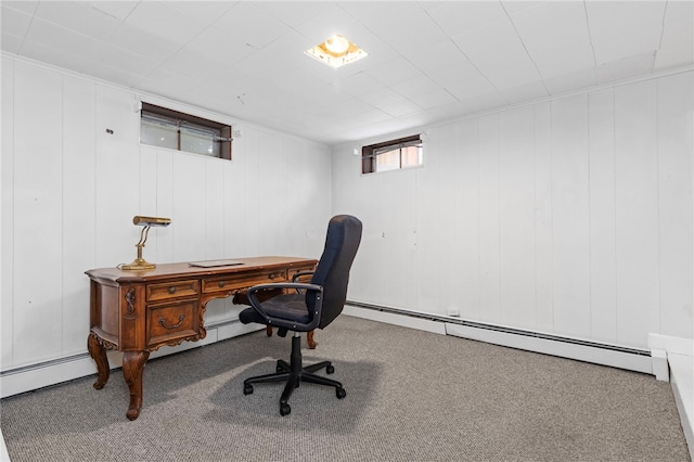 112 Edgewood Blvd, Providence, RI 02905 - home office featuring a baseboard heating unit and carpet flooring