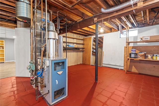 112 Edgewood Blvd, Providence, RI 02905 - unfinished basement with gas water heater