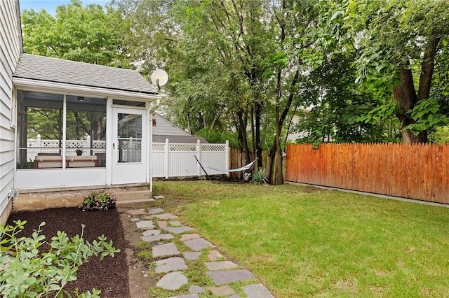 112 Edgewood Blvd, Providence, RI 02905 - fenced backyard featuring a sunroom