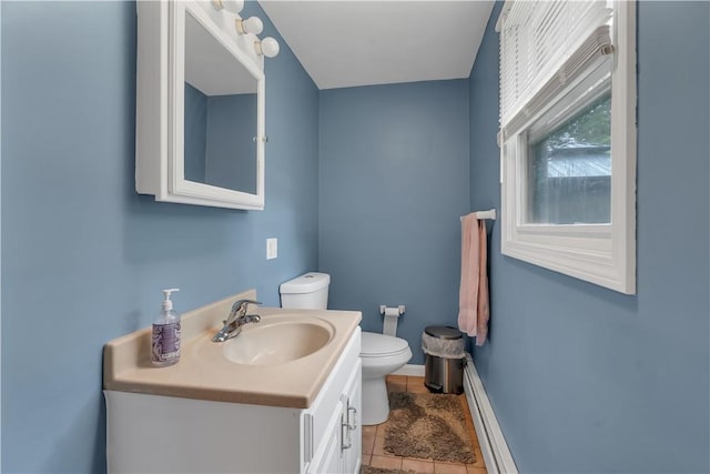 8 Gale Ct, North Providence, RI 02904 - bathroom featuring vanity, tile patterned floors, and a baseboard radiator