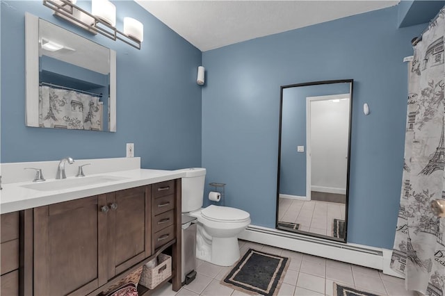 8 Gale Ct, North Providence, RI 02904 - bathroom featuring baseboard heating, tile patterned flooring, and vanity