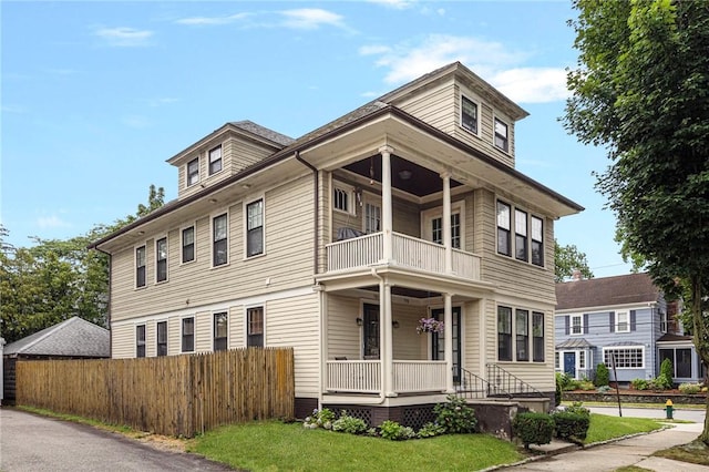 179 Cole Ave Unit 2, Providence, RI 02906 - view of front of home featuring a balcony and covered porch