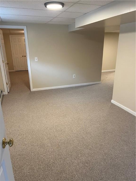 35 E Lantern Rd, Smithfield, RI 02917 - finished basement with carpet floors and a drop ceiling