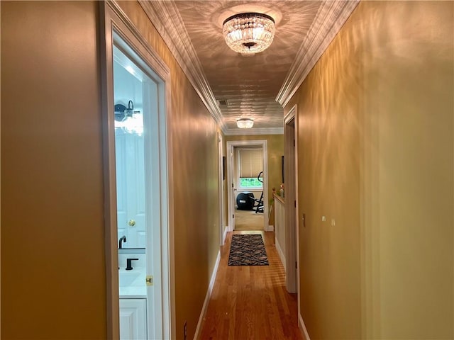 35 E Lantern Rd, Smithfield, RI 02917 - hall with wood finished floors and ornamental molding