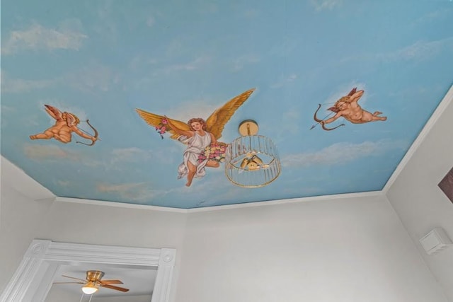 11 Taft St, Coventry, RI 02816 - detailed view of crown molding and a ceiling fan