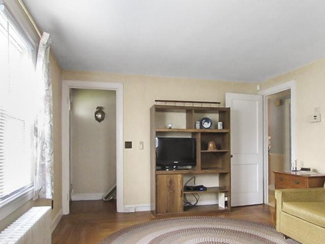21 Hemlock Ave, Cranston, RI 02910 - living room featuring radiator and wood finished floors