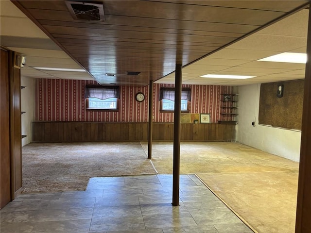 19 Leawood Dr, Cranston, RI 02920 - finished basement featuring wallpapered walls and wooden walls