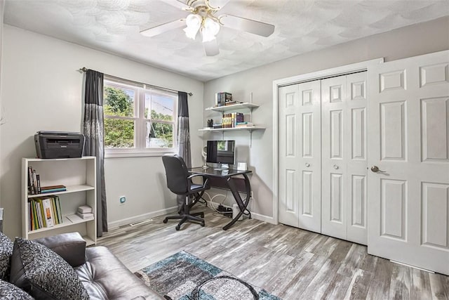 9 Ivy Hollow Ct, Cranston, RI 02921 - office with ceiling fan and wood finished floors