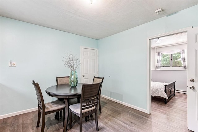 9 Ivy Hollow Ct, Cranston, RI 02921 - dining space with wood finished floors and a baseboard heating unit