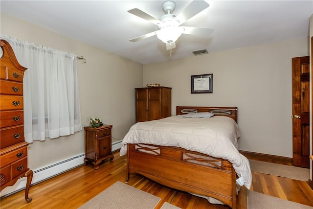 8 Sturbridge Ave, Smithfield, RI 02828 - bedroom with wood finished floors, baseboard heating, and a ceiling fan