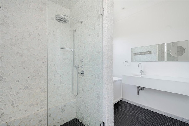 157 Waterman St Unit 2-5, Providence, RI 02906 - full bathroom with tiled shower and tile patterned flooring
