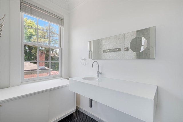 157 Waterman St Unit 2-5, Providence, RI 02906 - bathroom with a sink and tile patterned flooring