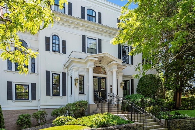 157 Waterman St Unit 2-5, Providence, RI 02906 - view of front of property featuring stucco siding and french doors